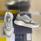 Replica Dior Men B22 Sneaker White and Blue Technical Mesh and Gray Calfskin