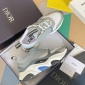 Replica Dior Men B22 Sneaker White and Blue Technical Mesh and Gray Calfskin