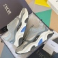 Replica Dior Men B22 Sneaker White and Blue Technical Mesh and Gray Calfskin