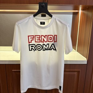 Authentic New Fendi Roma Logo Printed Short Sleeve T-shirt 
