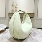 Replica Giorgio Armani - Small La Prima Hobo Bag In Palmellato Leather, 100% Bovine leather, Silk white, Size: OneSize