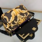 Replica VERSACE x Fendi Fendace La Medusa Top Handle Bag Printed Laminated Leather with Leather Medium Black