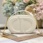 Replica CD Signature Oval Camera Bag Latte Calfskin with Embossed CD Signature | DIOR