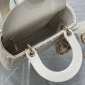 Replica Small Lady Dior Bag Latte Calfskin Embroidered with Resin Pearl Cannage Motif | DIOR US