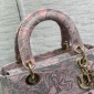 Replica Mini Lady D-Lite Bag Pink and Gray Toile de Jouy Sauvage Embroidery