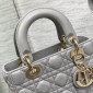 Replica Dior Grey Cannage Leather Medium Lady Dior Tote