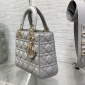 Replica Dior Grey Cannage Leather Medium Lady Dior Tote