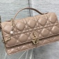 Replica DIOR - Caro Pouch Sand-colored Supple Cannage Calfskin