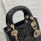 Replica Lady D-Joy Micro Bag Black Patent Cannage Calfskin