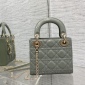 Replica Mini Lady Dior Bag Sage Green Patent Cannage Calfskin