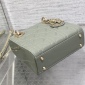 Replica Mini Lady Dior Bag Sage Green Patent Cannage Calfskin