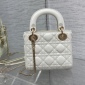 Replica Mini Lady Dior Bag Latte Cannage Lambskin