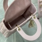 Replica Authenticated Used Christian Dior My Lady Canage Leather Handbag Pink Beige