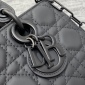 Replica Medium Lady D-Joy Bag Ultramatte Black Cannage Calfskin