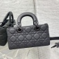 Replica Medium Lady D-Joy Bag Ultramatte Black Cannage Calfskin