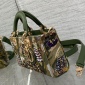 Replica Medium Lady D-Joy Bag Green Multicolor Lily and Bead Embroidery