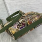 Replica Medium Lady D-Joy Bag Green Multicolor Lily and Bead Embroidery