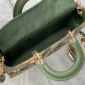 Replica Medium Lady D-Joy Bag Green Multicolor Lily and Bead Embroidery