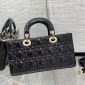 Replica Christian Dior - pre-owned mini Cannage Lady Dior bag - women - Patent Leather - One Size - Black