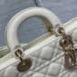 Replica Medium Lady D-Joy Bag Latte Cannage Lambskin