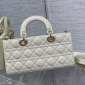 Replica Medium Lady D-Joy Bag Latte Cannage Lambskin