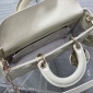 Replica Medium Lady D-Joy Bag Latte Cannage Lambskin