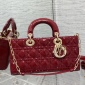 Replica DIOR - Medium Lady Bag Cherry Red Patent Cannage Calfskin