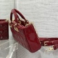 Replica DIOR - Medium Lady Bag Cherry Red Patent Cannage Calfskin