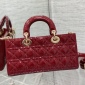 Replica DIOR - Medium Lady Bag Cherry Red Patent Cannage Calfskin