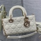 Replica Small Lady D-Joy Bag Latte Patent Cannage Calfskin