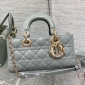 Replica Small Lady Dior My ABCDior Bag Gray Stone Cannage Lambskin