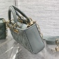 Replica Small Lady Dior My ABCDior Bag Gray Stone Cannage Lambskin