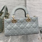 Replica Small Lady Dior My ABCDior Bag Gray Stone Cannage Lambskin