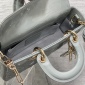 Replica Small Lady Dior My ABCDior Bag Gray Stone Cannage Lambskin