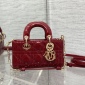 Replica Brand New MINI LADY DIOR BAG Cherry Red Patent Cannage Calfskin Reference: M0505OWCB_M323 Dior Price $4,900.00+tax