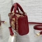 Replica Brand New MINI LADY DIOR BAG Cherry Red Patent Cannage Calfskin Reference: M0505OWCB_M323 Dior Price $4,900.00+tax