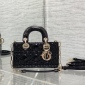 Replica Christian Dior Lady Dior Chain Bag Cannage Quilt Patent Mini Black 2163851