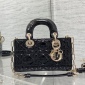 Replica Christian Dior Lady Dior Chain Bag Cannage Quilt Patent Mini Black 2163851