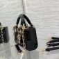 Replica Christian Dior Lady Dior Chain Bag Cannage Quilt Patent Mini Black 2163851