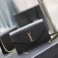 Replica Saint Laurent Cassandre Flap Pouch In Smooth Leather - Black - Women