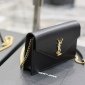 Replica Saint Laurent Cassandre Flap Pouch In Smooth Leather - Black - Women