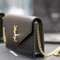 Replica Saint Laurent Cassandre Flap Pouch In Smooth Leather - Black - Women