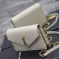 Replica Saint Laurent Cassandre Flap Pouch In Smooth Leather - White - Women