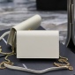 Replica Saint Laurent Cassandre Flap Pouch In Smooth Leather - White - Women