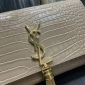 Replica Saint Laurent Kate Small Chain Bag With Tassel In Crocodile-Embossed Shiny Leather - Beige - Women