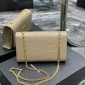 Replica Saint Laurent Kate Small Chain Bag With Tassel In Crocodile-Embossed Shiny Leather - Beige - Women