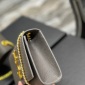 Replica SAINT LAURENT Grained Metallic Calfskin Monogram Chain Wallet Bronze