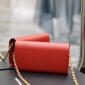 Replica SAINT LAURENT MAILLON LEATHER WALLET ON CHAIN