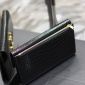 Replica Saint Laurent Uptown Envelope Croc-Embossed Wallet, Nero, Women's, Small Leather Goods Wallets