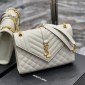 Replica Saint Laurent Envelope Small Bag In Mix Matelassé Grain De Poudre Embossed Leather - White - Women